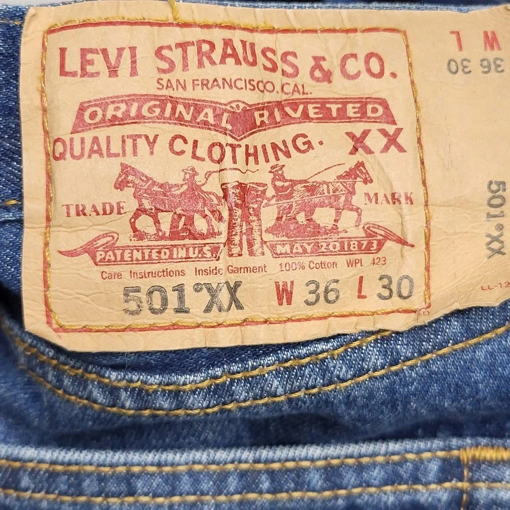Levi's‎ 501 XX Men Jeans 36X30 Blue Denim Original Fit Straight Button Fly Y2K